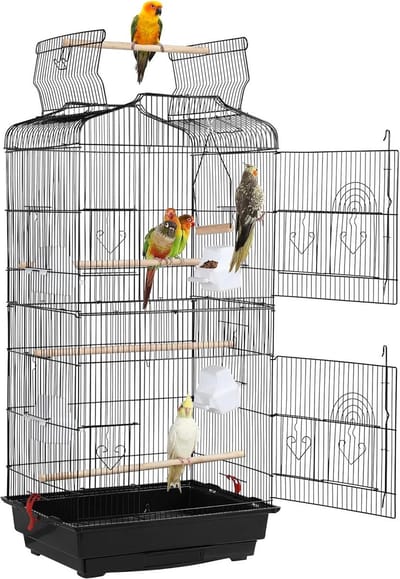 Stunq® Ruime Vogelkooi Met Handige Draaggrepen En Dakopening Voor Vogels