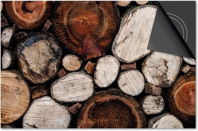 Inductie beschermer 60x60 - afdekplaat inductie mat - Dietrix Kookplaat beschermer - Exclusief - Hout en Boom - Hout stronken bruin wit