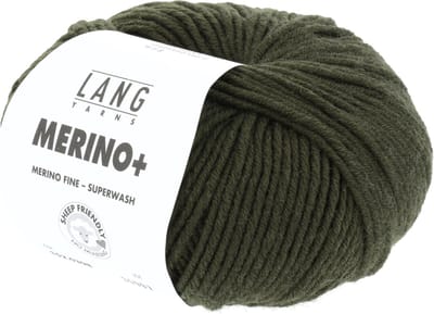 Lang Yarns Merino Plus - 398 donker olijfgroen - Merinowol Garen