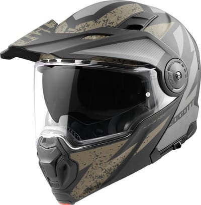Bogotto FG-102 Safari Fiberglas Enduro Helm Zwart Grijs Bruin - Helm