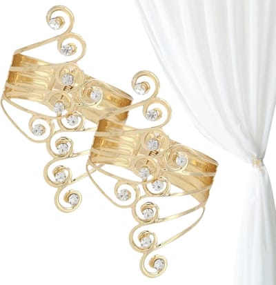 2 stuks Curtains Tiebacks,Metal Holdback Window Draperies,Decorative Curtains Tiebacks Buckles Holdbacks,Home Outdoor Bedroom Living Room for Elegant Spaces