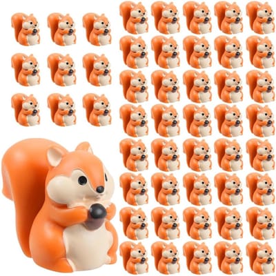 5 / 10 stuks Mini Eekhoorn Beeldjes Mini Hars Dier Miniature Beeldjes Ideaal voor DO-IT-YOURSELF Feeënvijver Glazen Container Potplant Decor beige