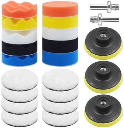 23-delige Polijstset voor Auto met 80mm Polijstschuim - Perfect voor Elektrische Schroevendraaiers en Waxen