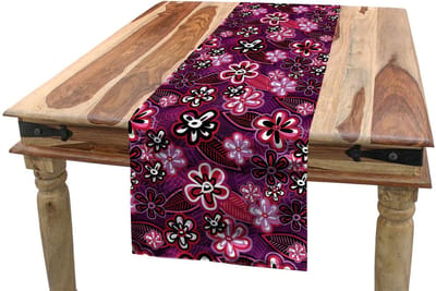 ABAKUHAUS Ombre Tafelloper – Bloemenbladpatroon – 40×180 cm