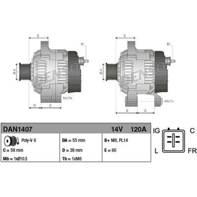 Dynamo / Alternator DENSO DAN1407