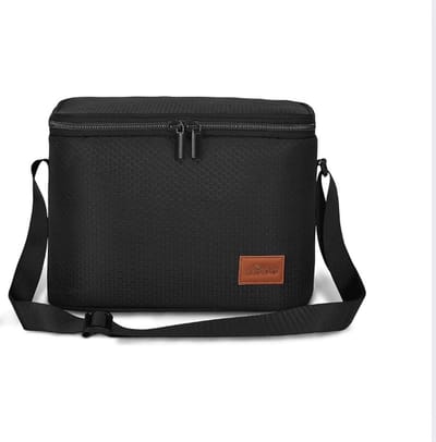 Mini-koeltas Kleine lunchtas Voor heren geïsoleerde tas Opvouwbaar voor werk School Maaltijdvoorbereidingstas Waterdichte lunchtas Koelbox met ritssluiting Thermische tas 7,5 l Honingraat Zwart