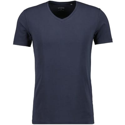 Ragman T-Shirt V-Neck Uni Color Body Fit Cotton Stretch Marine / male