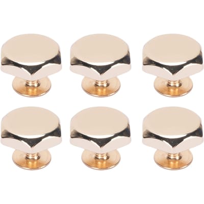 30 Sets Klinknagel en Schroef 8mm Zinklegering Holle Zeskantkop Klinknagels 6mm Kruiskop IJzeren Schroeven voor Leer goud