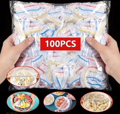 100 stuks afdek hoesjes | Multifunctioneel | Voedsel vers houden | Pannen | Schalen | Eten vershouden