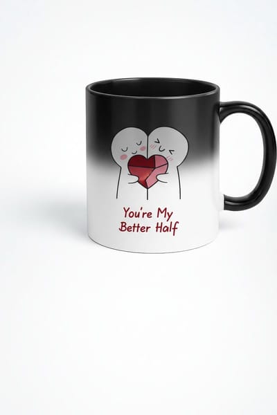 Magic Mok Koppel 'You're My Better Half' - Warmtegevoelige Liefdesmok Cadeau