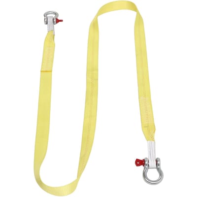 Sleepbanden 13227 lbs Breeksterkte 4 m Herstelband met D-ring Sluitingen voor Auto's SUV's Geel beige