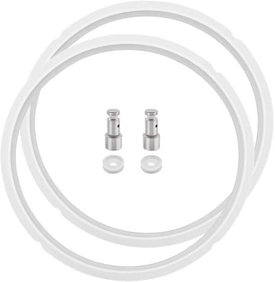 Set van 2 Siliconen Afsluitringen voor 8 Quart Multikoker, Inclusief 2 Vlotterventielen en 2 Vervangende Dichtingen voor Optimale Kookprestaties
