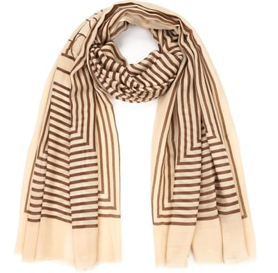 Bijoutheek Sjaal (Fashion) Bloemen (180 x 90cm) Khaki
