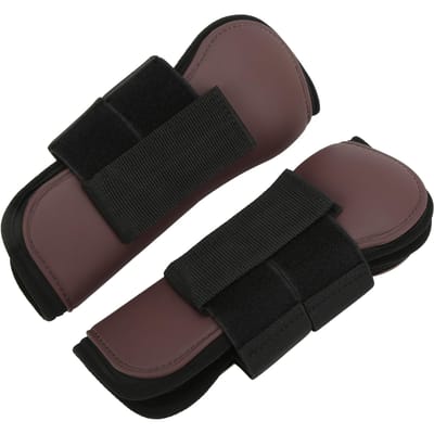 1 Paire Bottes de Soutien pour Cheval Coque PU Néoprène Protection Jambes de Cheval pour Saut Chasse Marron Jambes Avant L Large 35.83x15.75in black