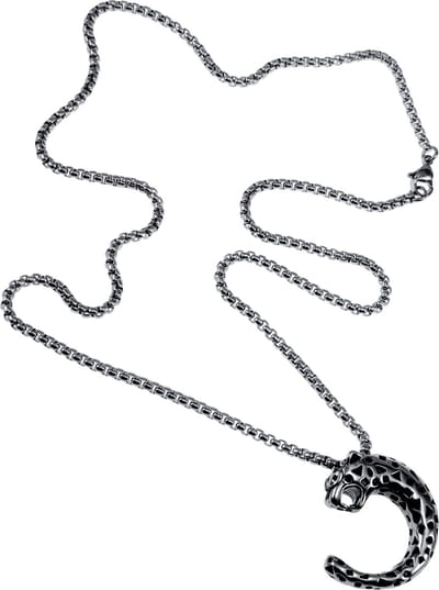 60cm x 3mm Jasseron Ketting + Panterkop Hanger Unisex - RVS - Panterkop-Hanger Ketting - Dames - Heren