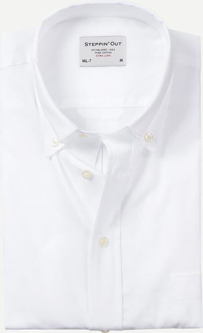 Steppin' Out Extra Long Sleeves fine Oxford Overhemd - Maat L - Heren