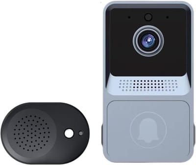 Slimme Deurbel Camera - Video Intercom - Huisbeveiliging Thuis - Draadloze Installatie - 480P Resolutie - Grijs
