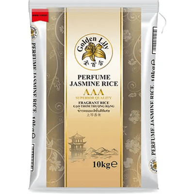 Golden Lily Jasmijnrijst 10 kg - Witte Rijst uit de Food Cupboard, Langkorrelige Jasmijn Rijst voor Heerlijke Oosterse Gerechten
