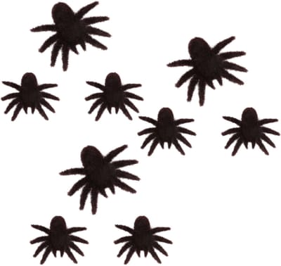 Halloween nep spinnen - 9x stuks - 8 x 10 cm - zwart - harige nep spinnen
