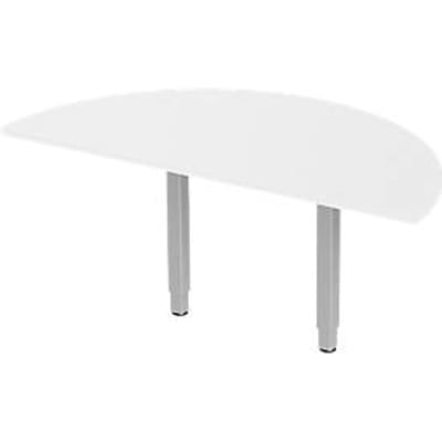 Schäfer Shop Select PLANOVA ERGOSTYLE aanbouwtafel, 1/2 cirkel, wit/blank aluminium
