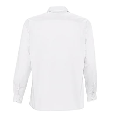 SOLS Heren Baltimore Poplin Overhemd met Lange Mouwen (Wit)
