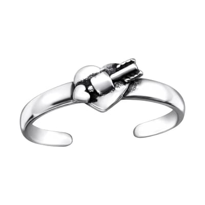 Aramat Jewels | teenring | Zilveren Hart Teenring met Betoverende Charme | | | |3,5mm | Zilver | Volwassenen | Verkleurd niet