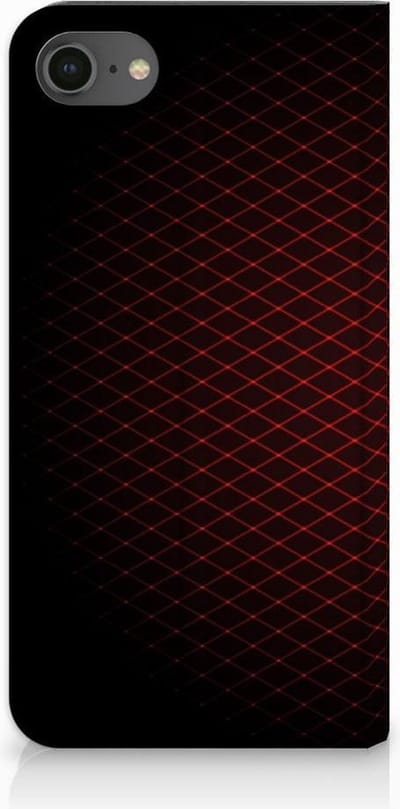 iPhone 7 | 8 | SE (2020) | SE (2022) Hoesje met Magneet Geruit Rood
