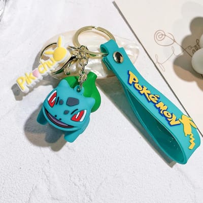 Niet-giftige Originele Pikachu Figuur Modieuze Cartoon Sleutelhanger Pokmon Anime Decoratief Model Speelgoed Auto Decoratie Kinderen'S blue