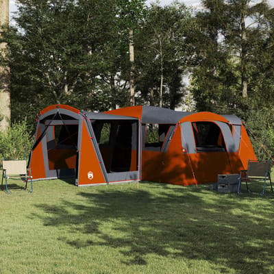 vidaXL - Familietent - voor - 20 - personen - 20-persoons - Grijs - en - Oranje