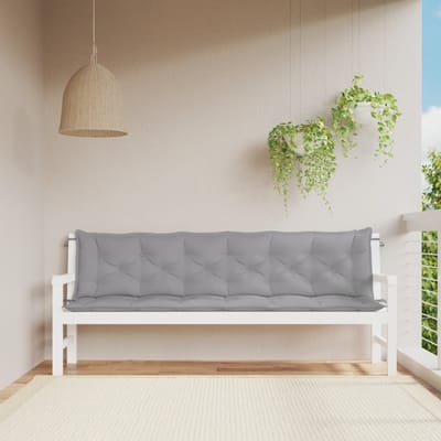 vidaXL - Tuinbankkussens - 2 - st - 200x50x7 - cm - oxford - stof - grijs