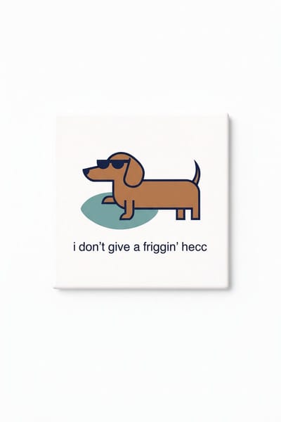 Grappige Teckel Keramische Tegel – I Don’t Give a Friggin’ Heck Worsthond Quote Decoratieve Cadeau Tegel