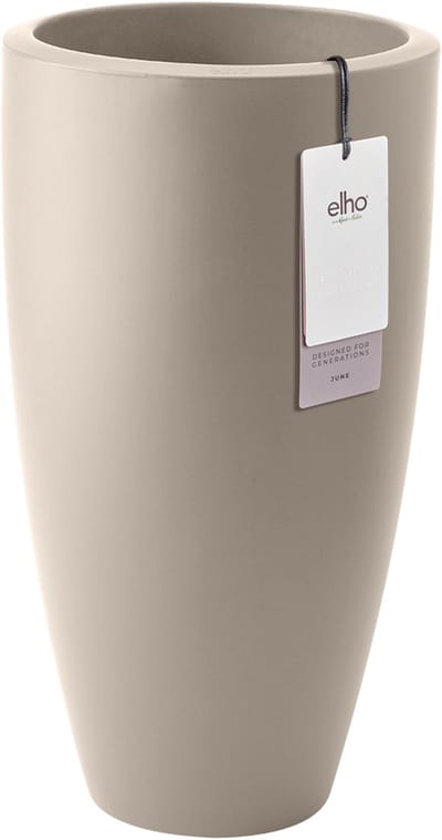 Elho June Round High 40 - UV-bestendig en Kleurvaste Bloempot - Binnen & Buiten - Ø 39.0 x H 70.1 cm - Balanced beige