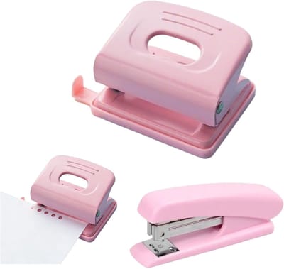 Roze nietmachine set - Kantoor organizer - Papierwerk ordenen - Stevig metalen mechanisme - Compact formaat - Roze