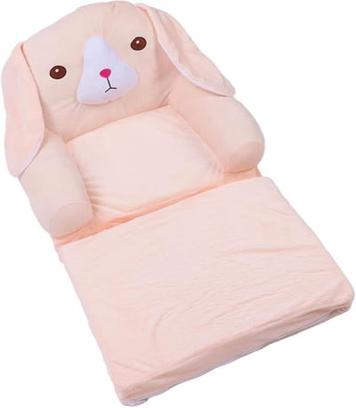 Kinderen Bank - Zachte Sofa - Ontspannen en Spelen - Opvouwbaar Hondenontwerp - 50 x 38 x 38 cm - Roze