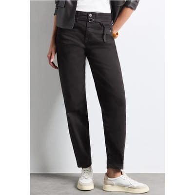 Jeans met High Waist en wijd uitlopende pijpen in een Loose Fit pasvorm