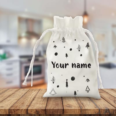 Kerst Cadeau Zakje Gepersonaliseerd met Naam - Boompjes - Kerstdecoratie - Kerst Zakje - Pietenzakje - Strooizakje - Snoepzakje