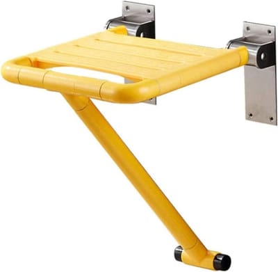 Douchezitje Opvouwbaar - Badkruk Kruk - Veilig Douchen - 304 Roestvrij Staal Nylon - 200 Kg Draagvermogen - Geel