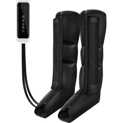Massage par Compression d'Air Masseur de Jambes Bottes Pneumatiques 4 Airbags Bottes pour Jambes Drainage Lymphatique Système de Rééducation Pompe de Pression US Plug
