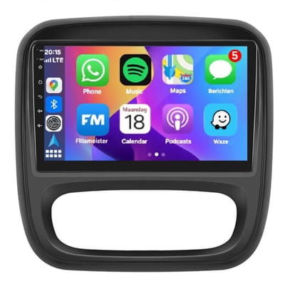 Autoradio 4/64GB met Carplay en Android auto | Geschikt voor Opel Vivaro B, Renault Trafic 3, Fiat Talento, Nissan NV300 Radio scherm met Navigatie | 2014 2015 2016 2017 2018 2019 2020 2021