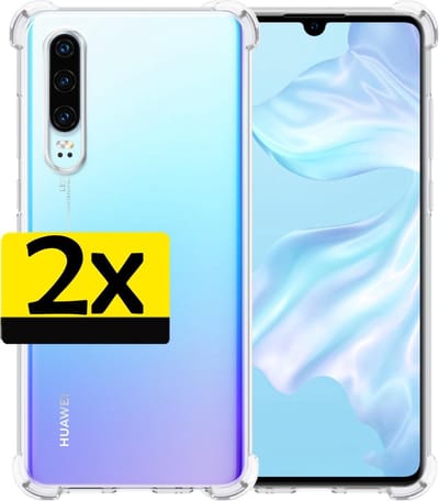 Hoesje - 2 Stuks - Geschikt voor Huawei P30 - Sterk & Shockproof - Siliconen Case - Back Cover - Telefoon Hoes Shock Proof - Telefoonhoesjes - Transparant