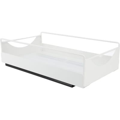 Uittrekbare Kast Organizer Koolstofstaal Soepel Schuivend Stille Uittrekbare Voorraadkast Planken voor Badkamer Kledingkast Medium white white