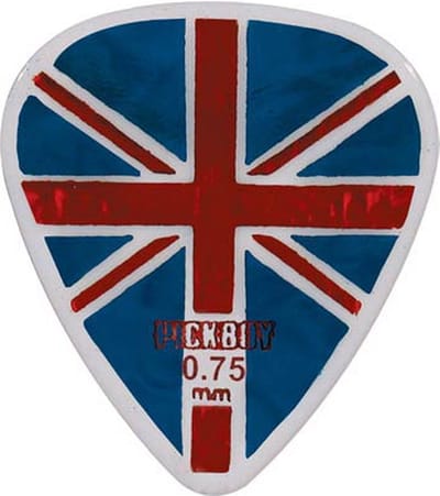 Pickboy GP785-075 0,75 Mm Plectra Union Jack Design 50-Pack Set Voor Gitaar Speelervaring