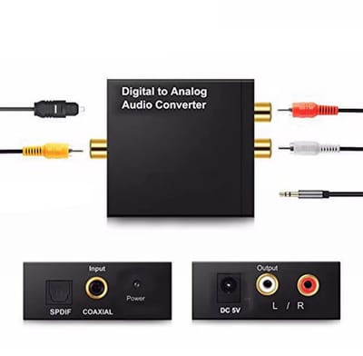 DAC Audio Converter Digitaal naar Analoog – Optisch Toslink/Coax naar RCA – 3.5mm Jack – 24-bit – 96kHz – Voor TV, Versterker & Home Cinema