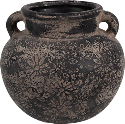 Clayre & Eef Bloempot Ø 16x14 cm Grijs Keramiek