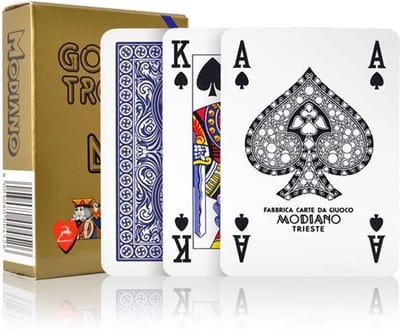 CARTE MODIANO POKER GOLDEN TROPHY 4 STANDARD INDEX Blauw