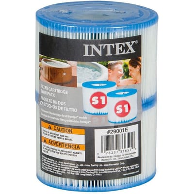 Intex S1 Filtercartridge 29001, Voor Spa en Bubbelbad, Set Van 2 Stuks, Geschikt Voor PureSpa, Filtert Stof en Vuil, Wit