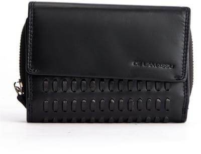 DE LAMASSU® (Nova) damesportemonnee van premium echt leer met RFID-bescherming – handgevlochten portemonnee met 16 kaartvakken, muntvak & biljetvak – luxe leren portemonnee in vintage look