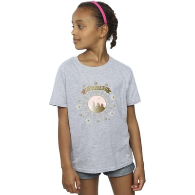 Harry Potter Meisjes Zweinstein Yule Ball Katoenen T-Shirt (Sportgrijs)