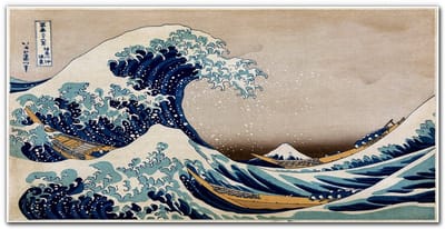 Tulup Canvas Doek Foto - De Grote Golf van Kanagawa Foto Canvas - 100 cm x 50 cm - Veelkleurig Schilderijen Op Canvas Doek - Klassieke Canvas Kunst - Schilderij Op Doek - Canvas Schilderijen voor de Slaapkamer