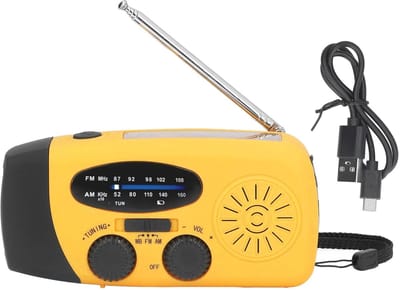 Store_7 - Solar Radio - Emergency Radio - Hand Crank Solar Radio - Oranje - LED Radio met Zaklamp - Voor Outdoor Camping - Multifunctioneel